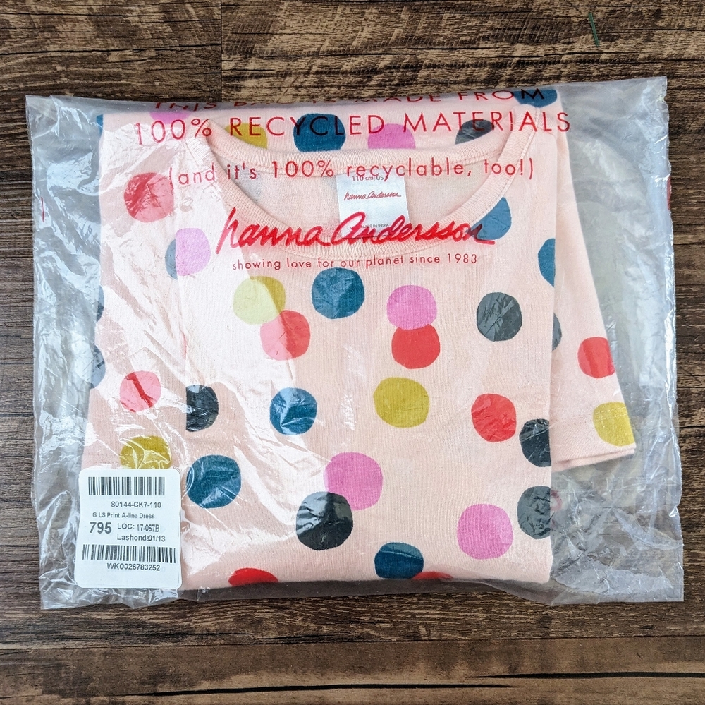 NWT Hanna Andersson Pink Polka Dot Dress